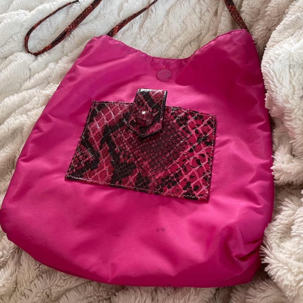 Carlos Falchi neon reversible cross-body